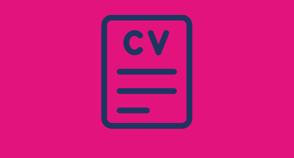 Academic CV Template blue cv icon on pink background