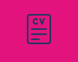 Academic CV Template blue cv icon on pink background