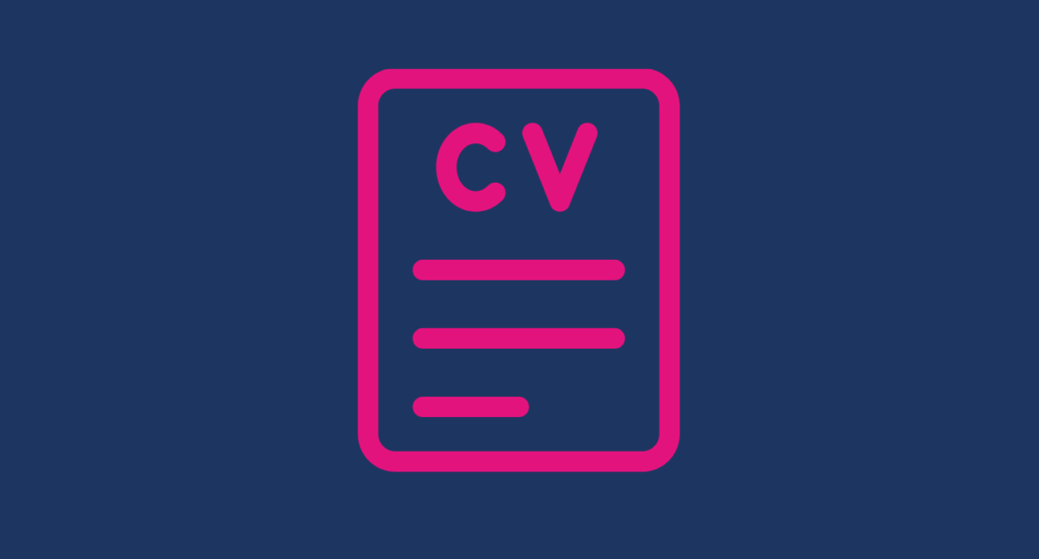 Academic CV pink cv element on blue background