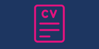 Academic CV pink cv element on blue background
