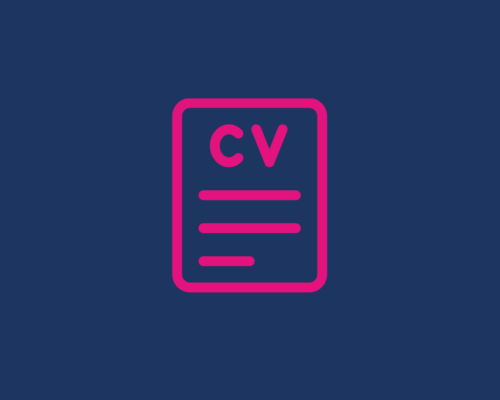Academic CV pink cv element on blue background