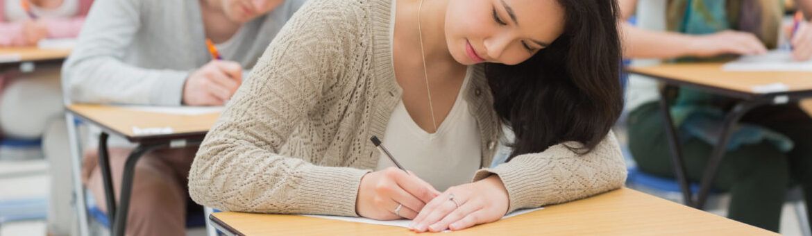 Students taking an exam