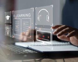 Online education training and e learning webinar on internet
