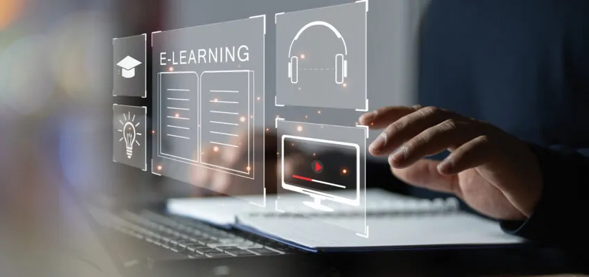 Online education training and e learning webinar on internet