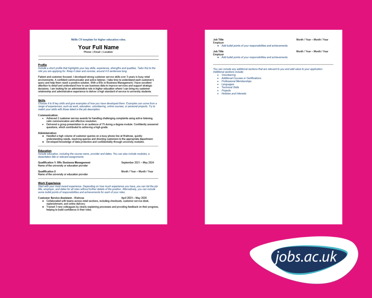Free CV Templates - jobs.ac.uk