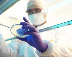 scientist in a clean room
