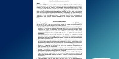 Free CV Template jobs.ac.uk