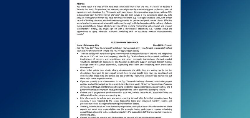 Free CV Template jobs.ac.uk