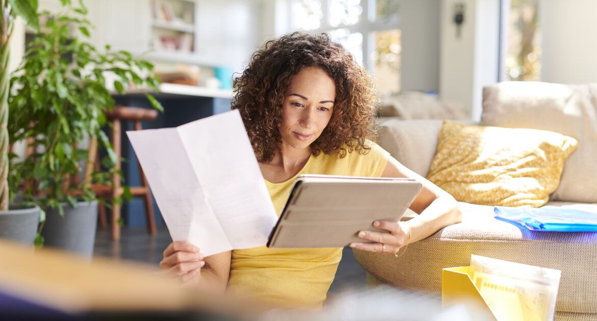 Woman reading her further education CV