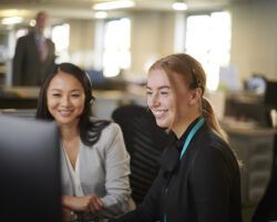 graduate trainee with trainer