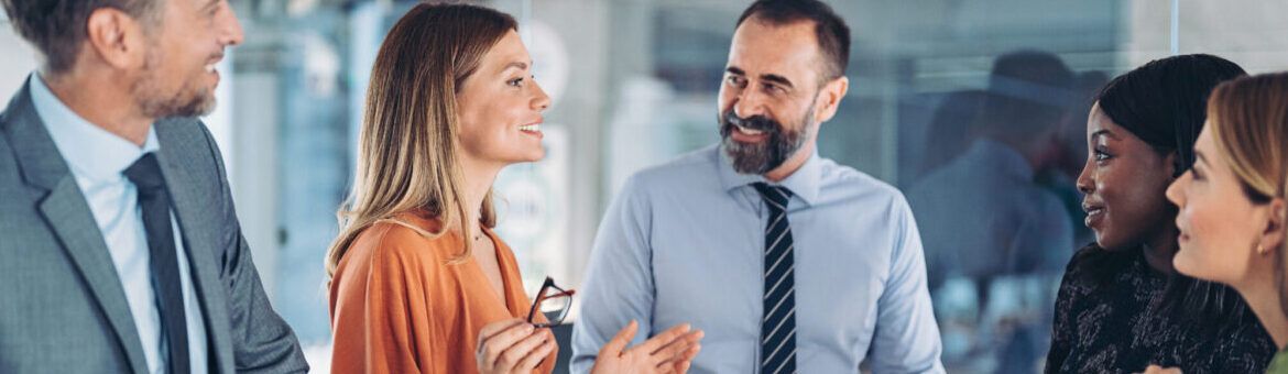 Head of department talking during meeting in the office