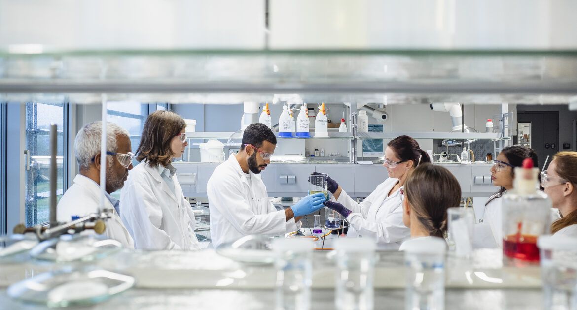 Scientists working in the laboratory