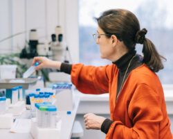 Female scientist working at laboratory