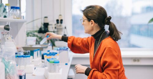 Female scientist working at laboratory